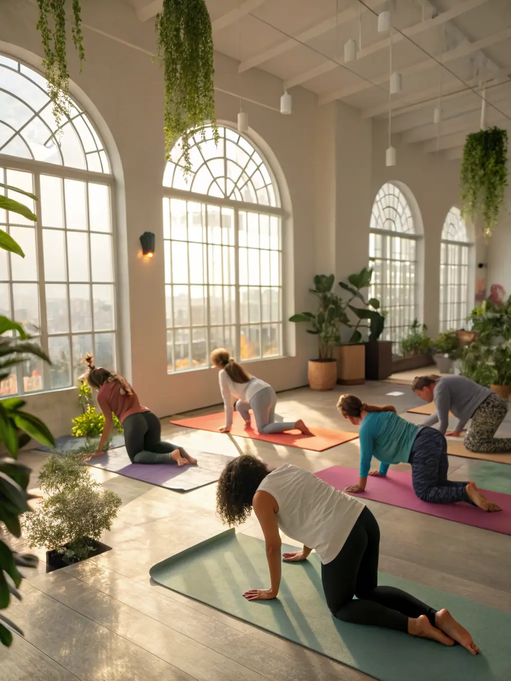 An image of participants engaged in a yoga session at BODY FITNESS CLASS, highlighting the serene and calming atmosphere.