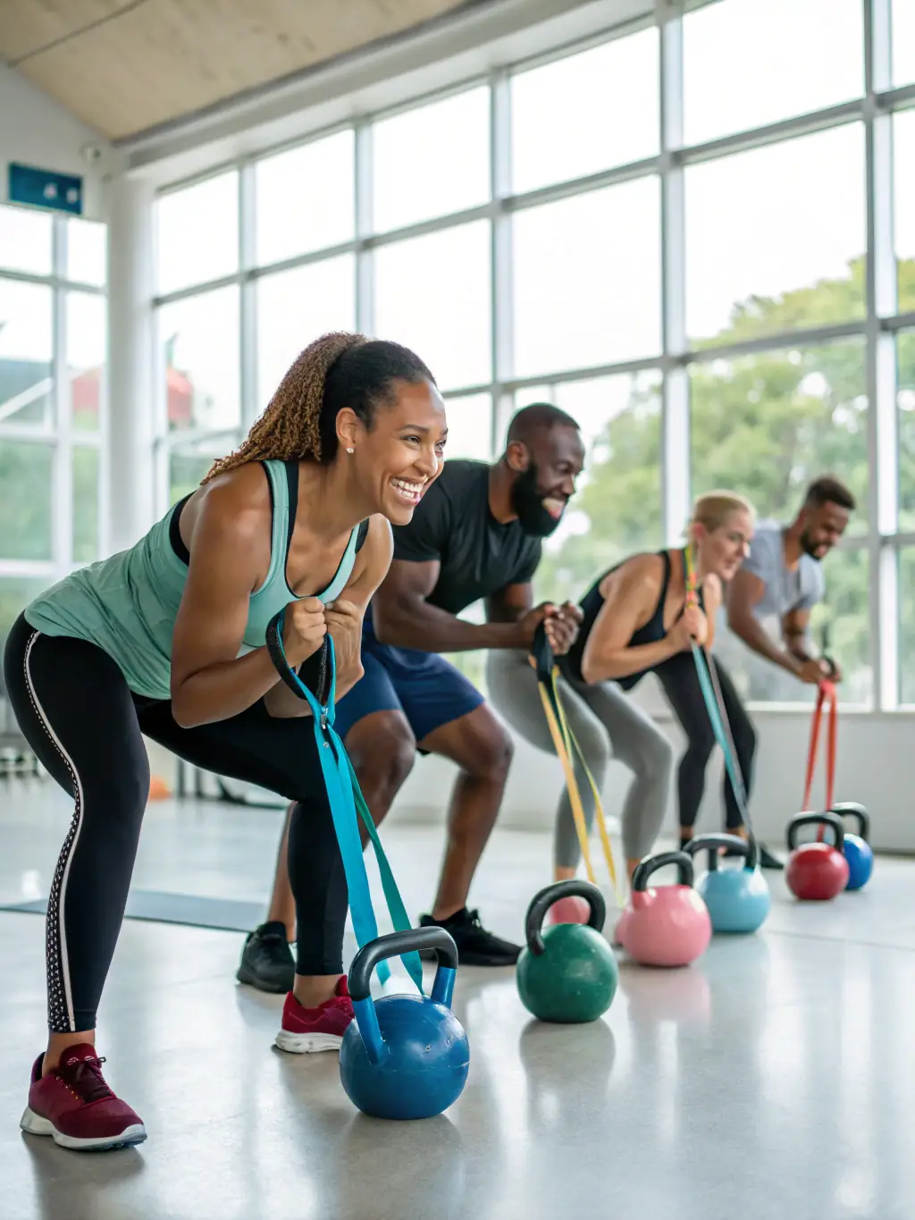 A photo of a group doing a circuit training workout at BODY FITNESS CLASS, emphasizing the intensity and effectiveness of the program.